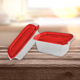 Set de 2 Recipientes de Plástico 1.2 L y 2.2 L Color Rojo