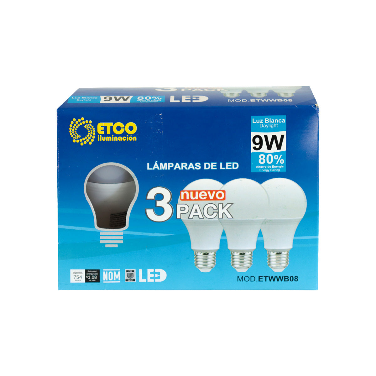 Paquete de 3 Focos Led 9W