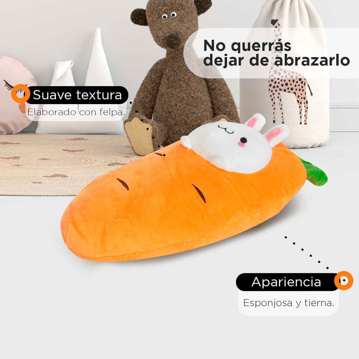 Peluche de Zanahoria con Conejito