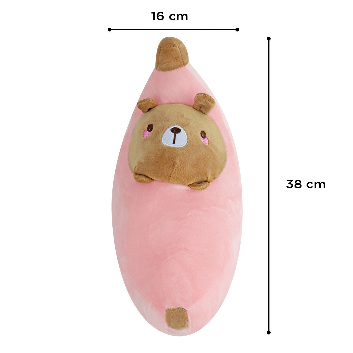 Peluche en Forma de Plátano con Osito, Rosa