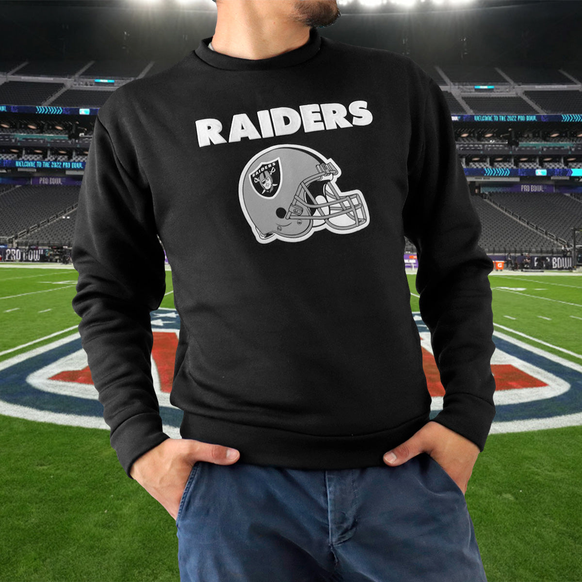 Sudadera de los Raiders para Caballero, Color Negro