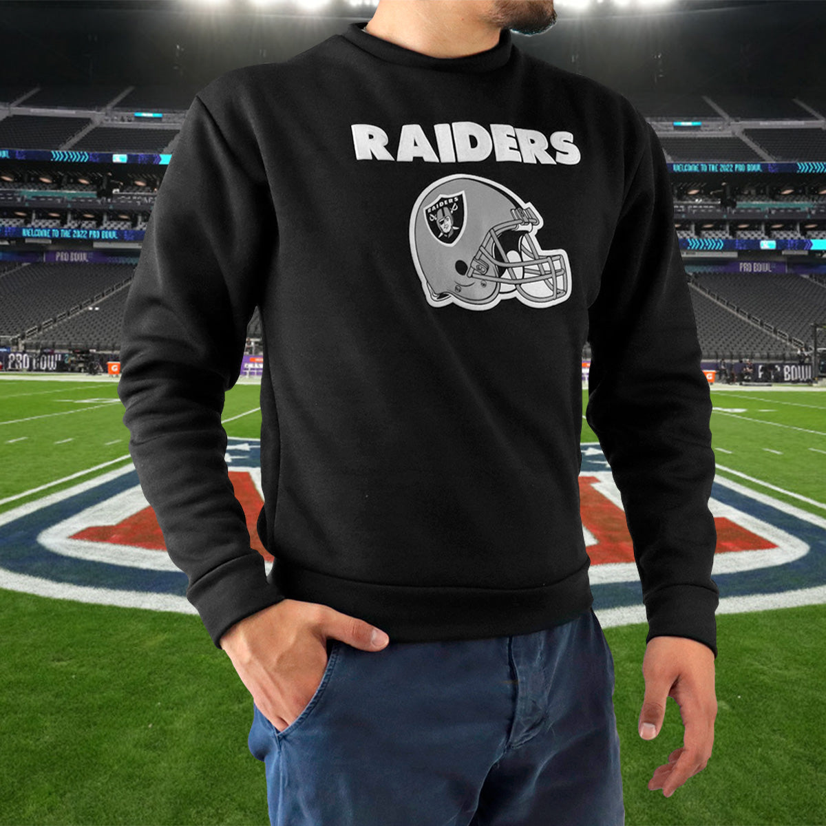 Sudadera de los Raiders para Caballero, Color Negro