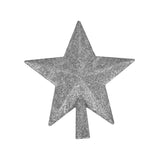 Estrella de Árbol, Color Plateado, Glitter