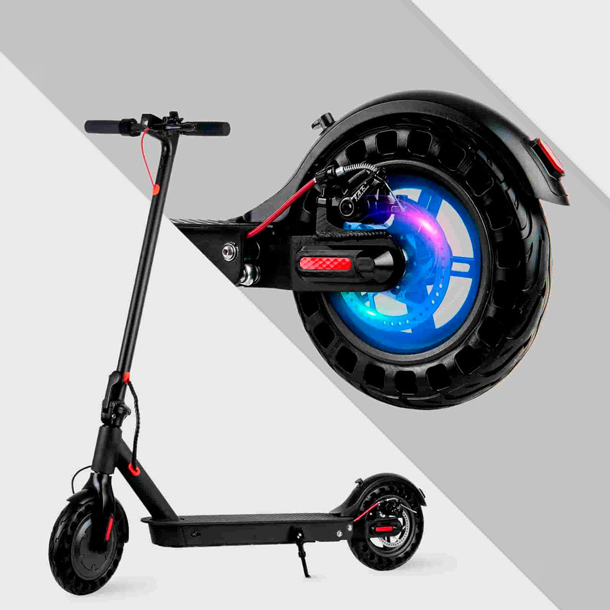 Scooter Plegable Kiwo Color Negro, Motor 250w, Velocidad Máxima 25km/h