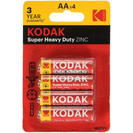 Baterías Kodak AA 4 pzas. Super Heavy Duty